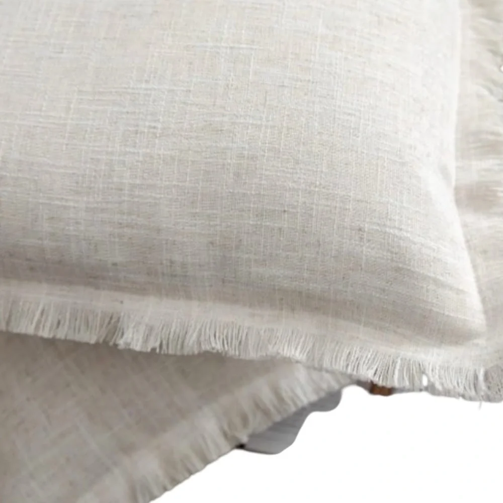 NWOT L.R. Home Set of Two Accent Throw Pillow Covers 20x20 Fringed Surrounded - Picture 3 of 10